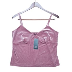 Wild Fable V-Neck Cami Top Velvet Snowbloom Rose Womens Size Large